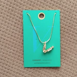 Anthropologie Sorelli V Monogram Necklace